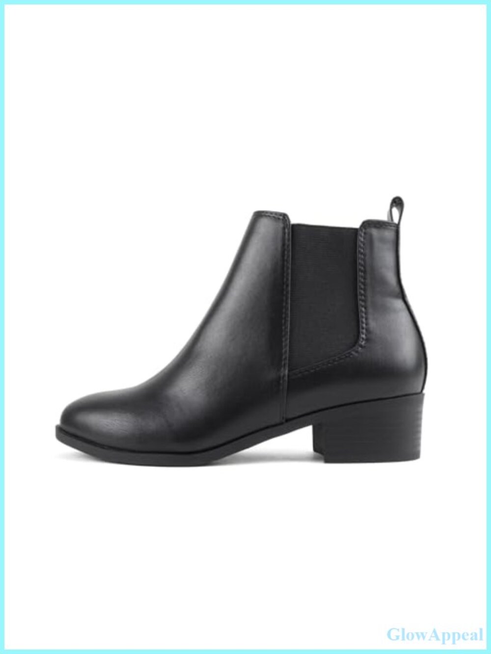 Soda Teapot Women Ankle Bootie Low Block Heel Chelsea Vegan Pu Double Gore
